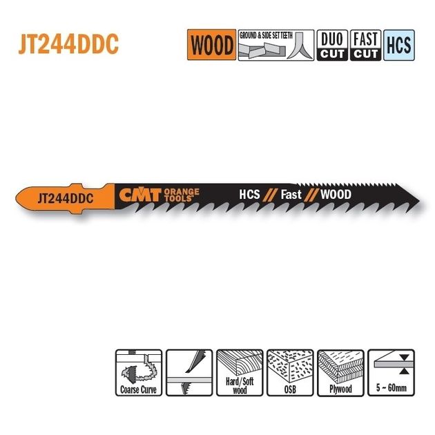 Пильное полотно CMT T 244 DDC для лобзика по дереву, 5 шт., фото  | SNABZHENIE.com.ua