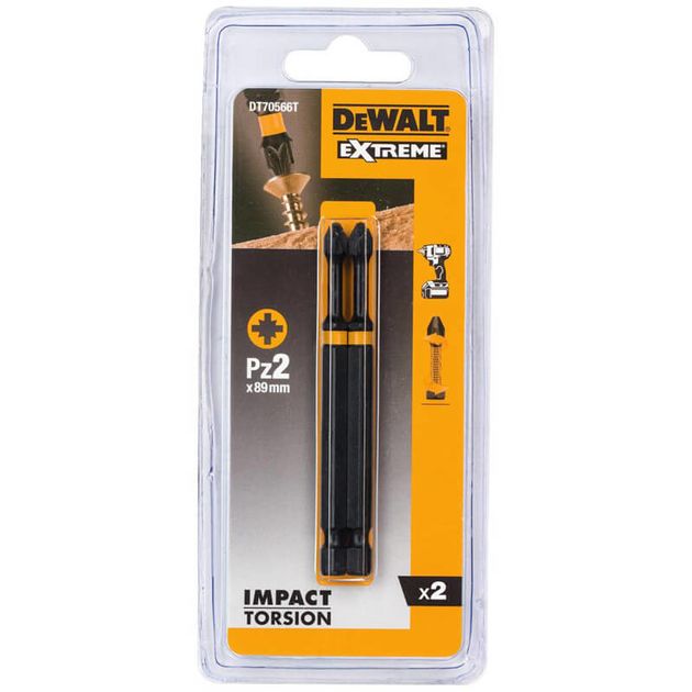 Набор бит DeWALT IMPACT TORSION Pz2, 85 мм, 2 шт (DT70566T), фото  | SNABZHENIE.com.ua
