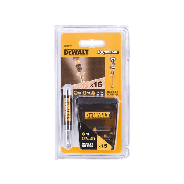 Набор бит DeWALT EXTREME FlexTorq, 16 шт, 25 мм, кейс (DT70577T), фото , изображение 2 | SNABZHENIE.com.ua Набор бит DeWALT EXTREME FlexTorq, 16 шт, 25 мм, кейс (DT70577T), фото , изображение 2 | SNABZHENIE.com.ua