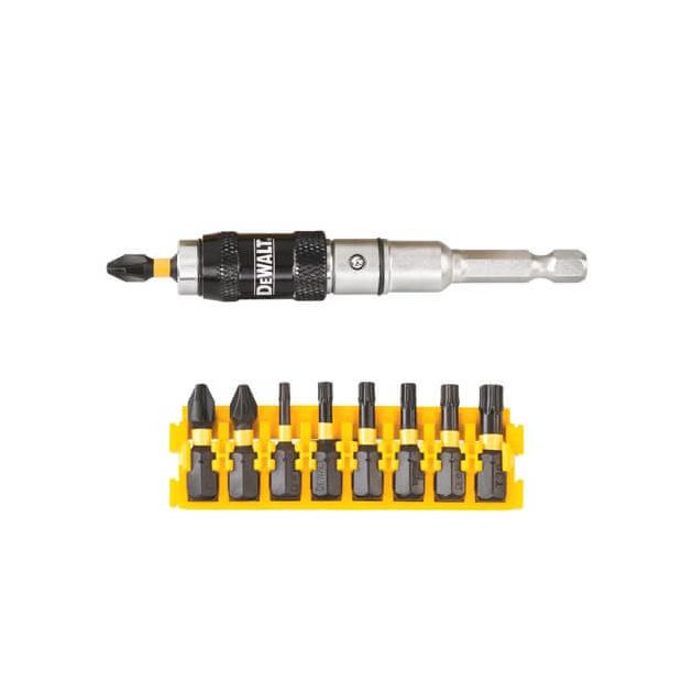 Набір біт DeWALT IMPACT TORSION, ударні, Torx, Philips, Pozidriv, L = 25 мм - Ph2, Pz2, Т10, Т15, Т20, T25, Т30, шарнірний тримач насадок, 10 шт (DT70578T), фото , зображення 2 | SNABZHENIE.com.ua