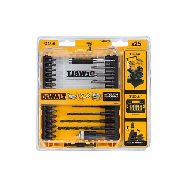 Набор бит и сверл DeWALT, 25 шт, кейс, Pz2, Pz3, Ph2, T10-T30, фото , изображение 2 | SNABZHENIE.com.ua Набор бит и сверл DeWALT, 25 шт, кейс, Pz2, Pz3, Ph2, T10-T30, фото , изображение 2 | SNABZHENIE.com.ua