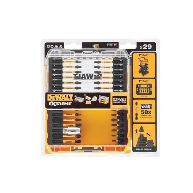 Набір біт DeWALT EXTREME FlexTorq, 29 шт, кейс (DT70734T), фото , зображення 2 | SNABZHENIE.com.ua Набір біт DeWALT EXTREME FlexTorq, 29 шт, кейс (DT70734T), фото , зображення 2 | SNABZHENIE.com.ua