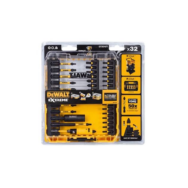 Набір біт DeWALT EXTREME FlexTorq, 32 шт, кейс (DT70747T), фото , зображення 2 | SNABZHENIE.com.ua