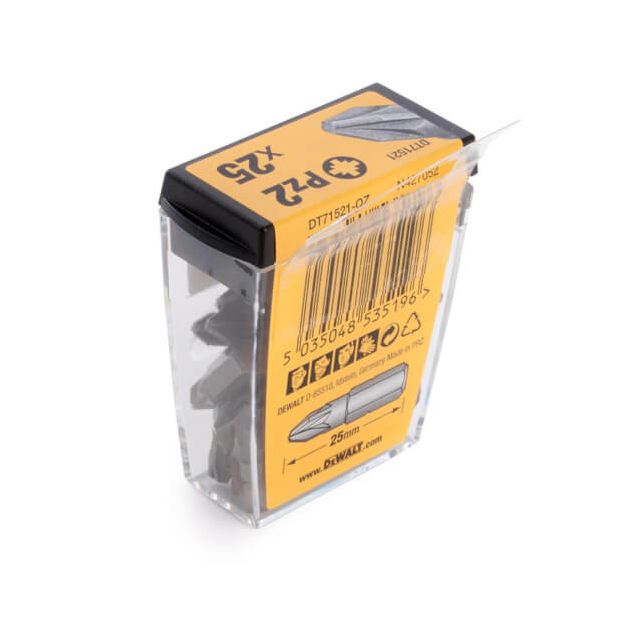 Набір біт DeWALT, Pozidriv, Pz2, L = 25 мм, 25 шт (DT71521), фото , зображення 2 | SNABZHENIE.com.ua Набір біт DeWALT, Pozidriv, Pz2, L = 25 мм, 25 шт (DT71521), фото , зображення 2 | SNABZHENIE.com.ua