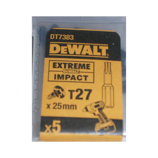 Набір біт DeWALT, ударні, IMPACT TORSION, Torx, Т27, L = 25 мм, 5 шт (DT7383T), фото  | SNABZHENIE.com.ua