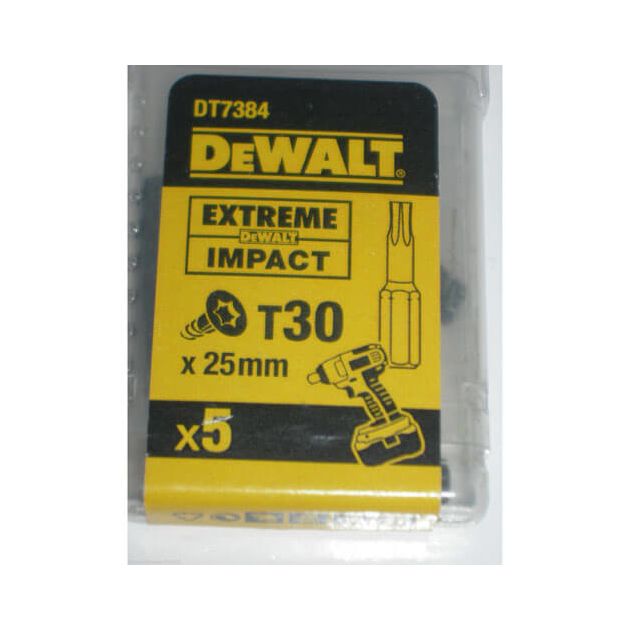 Набор бит DeWALT IMPACT TORSION Torx T30, 25 мм, 5 шт (DT7384T), фото  | SNABZHENIE.com.ua