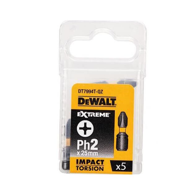 Набор бит DеWALT IMPACT TORSION EXTREME, Philips, Ph2, 25 мм, 5 шт, фото , изображение 4 | SNABZHENIE.com.ua