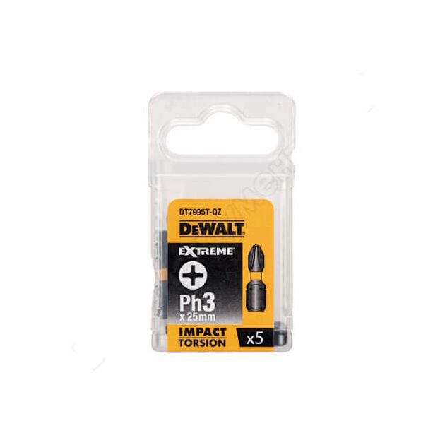 Набор бит DеWALT IMPACT TORSION EXTREME, Ph3, 25 мм, 5 шт, фото  | SNABZHENIE.com.ua