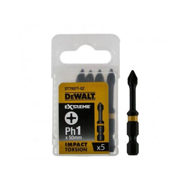 Набор бит DеWALT IMPACT TORSION EXTREME, Philips, Ph1, 50 мм, 5 шт, фото  | SNABZHENIE.com.ua