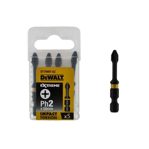 Набор бит DеWALT IMPACT TORSION EXTREME, Philips, Ph2, 50 мм, 5 шт, фото  | SNABZHENIE.com.ua