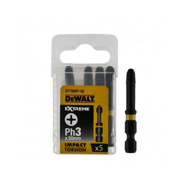 Набор бит DеWALT, ударные, Philips Ph3, L=50 мм, 5 шт (DT7999T), фото  | SNABZHENIE.com.ua