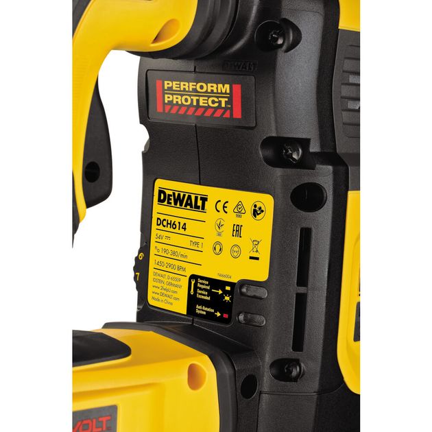 Перфоратор акумуляторний безщітковий SDS-MAX DeWALT DCH614N, фото , зображення 4 | SNABZHENIE.com.ua Перфоратор акумуляторний безщітковий SDS-MAX DeWALT DCH614N, фото , зображення 4 | SNABZHENIE.com.ua