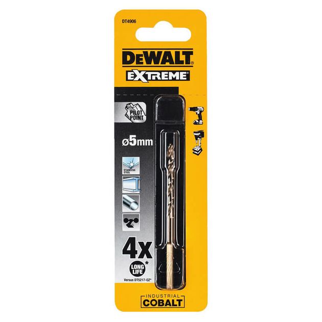 Сверло по металлу DeWALT EXTREME COBALT 5 мм, L = 86 мм (DT4906), фото  | SNABZHENIE.com.ua