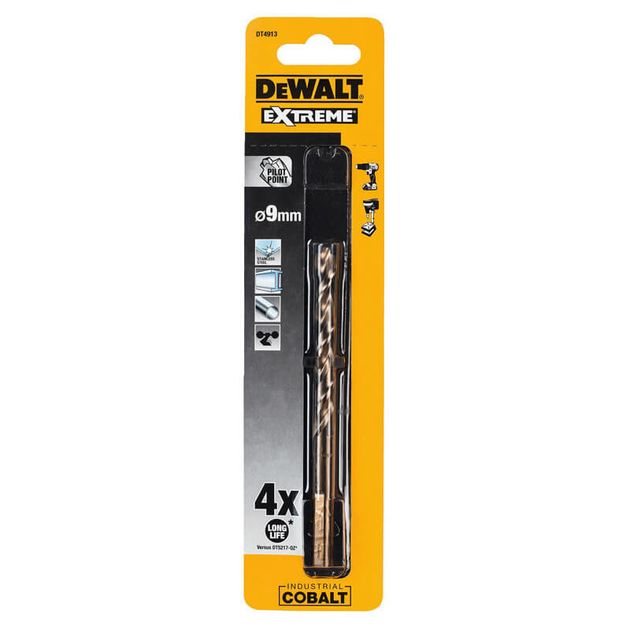Сверло по металлу DeWALT EXTREME 9 мм, L 125 мм, кобальтовое (DT4913), фото  | SNABZHENIE.com.ua