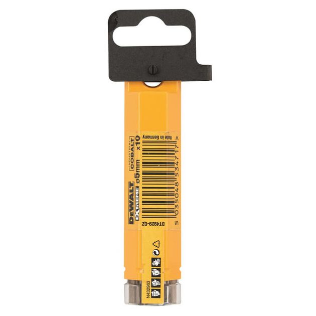 Сверло по металлу DeWALT EXTREME INDUSTRIAL COBALT HSS-CO кобальтове, d = 5 мм, L = 86 мм, L = 46 мм, у упаковці 10 шт (DT4929), фото , зображення 3 | SNABZHENIE.com.ua Сверло по металлу DeWALT EXTREME INDUSTRIAL COBALT HSS-CO кобальтове, d = 5 мм, L = 86 мм, L = 46 мм, у упаковці 10 шт (DT4929), фото , зображення 3 | SNABZHENIE.com.ua