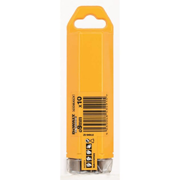 Сверло по металлу DeWALT COBALT HSS-CO 9мм, L=125мм, 10 шт (DT4940), фото  | SNABZHENIE.com.ua