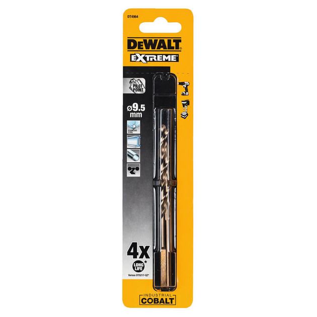 Сверло DeWALT EXTREME COBALT HSS-CO, d = 9,5 мм, L = 125 мм (DT4964), фото  | SNABZHENIE.com.ua
