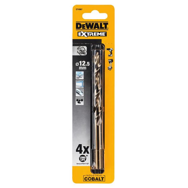 Сверло по металлу DeWALT COBALT HSS-CO, d=12,5 мм, L=151 мм (DT4967), фото  | SNABZHENIE.com.ua