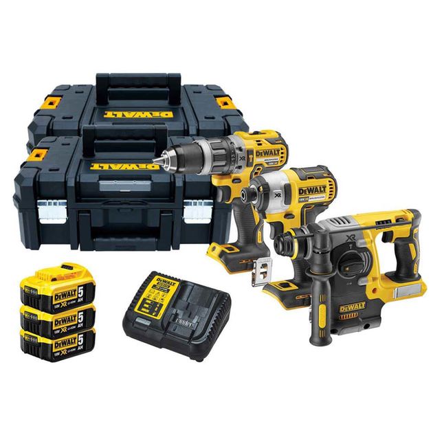 Набор из трех бесщеточных инструментов DeWALT DCK368P3T, фото  | SNABZHENIE.com.ua