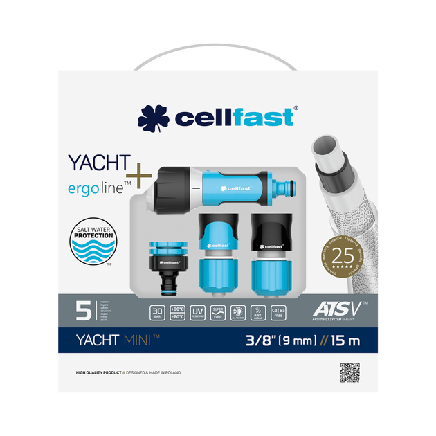 Поливочный набор YACHT Mini 3/8'' 15 м CELLFAST, фото  | SNABZHENIE.com.ua