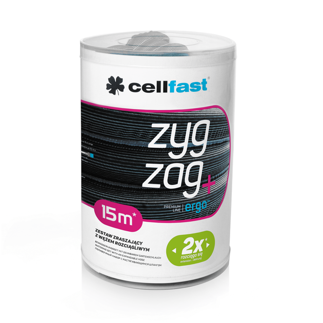 Поливочний набір з розтяжним шлангом ZYGZAG 15 м CELLFAST (19-041), фото  | SNABZHENIE.com.ua