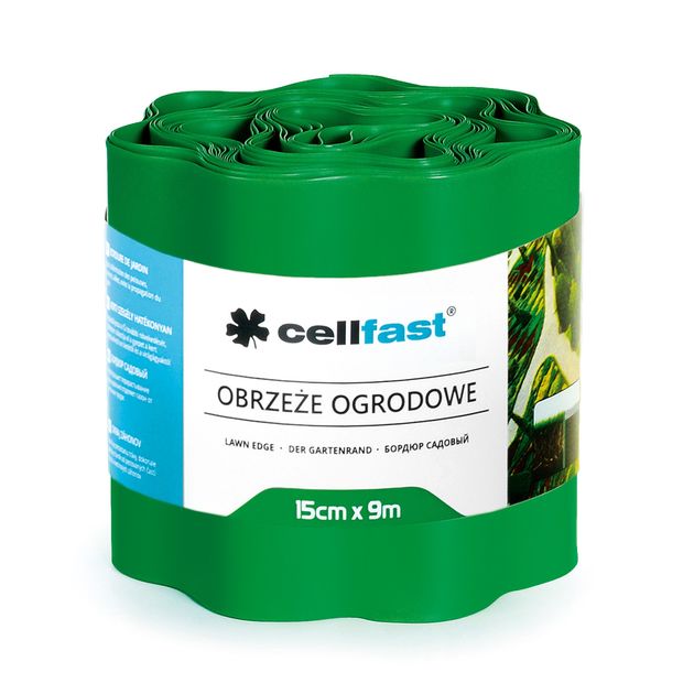 Волнистый газонный бордюр, зеленый, 15 см x 9 м CELLFAST, фото  | SNABZHENIE.com.ua