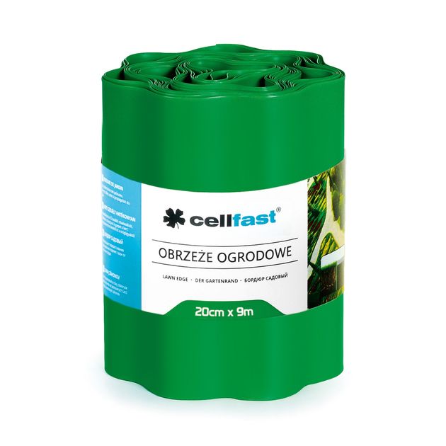 Бордюр газонный волнистый зеленый 20 см x 9 м CELLFAST, фото  | SNABZHENIE.com.ua