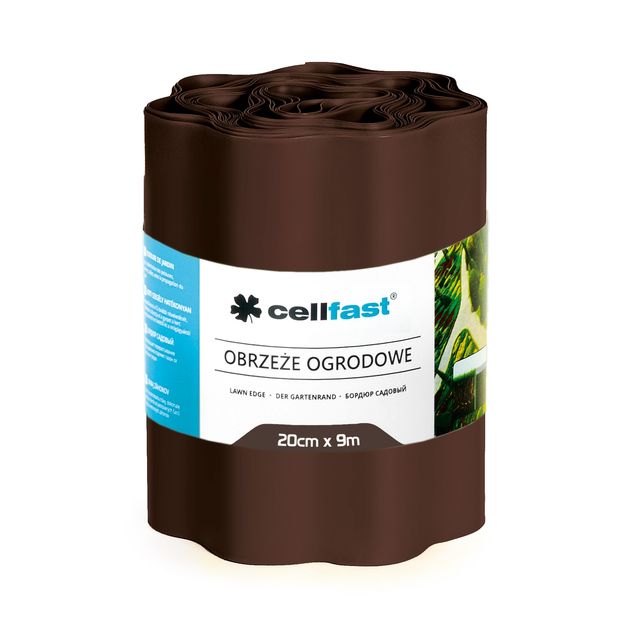 Волнистый газонный бордюр коричневый 20 см x 9 м CELLFAST, фото  | SNABZHENIE.com.ua