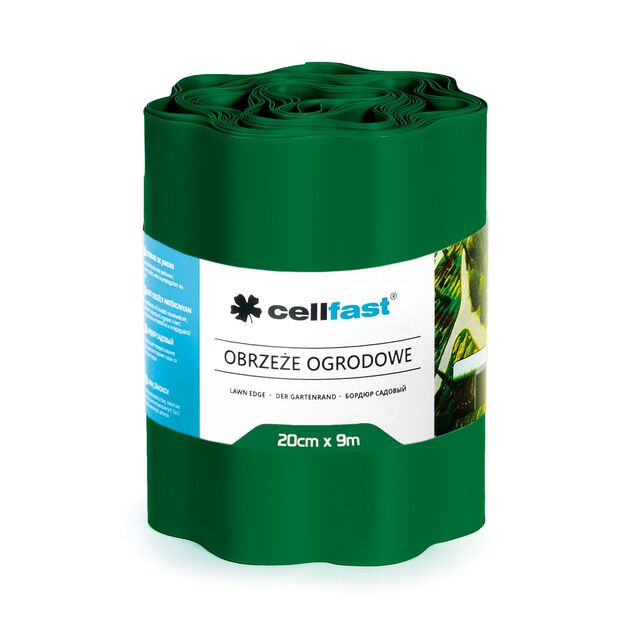 Бордюр газонный волнистый темно-зеленый 20 см x 9 м CELLFAST, фото  | SNABZHENIE.com.ua