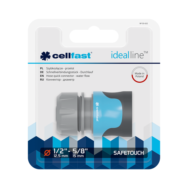 Коннектор SAFETOUCH IDEAL 1/2''-5/8'' CELLFAST (50-632), фото  | SNABZHENIE.com.ua