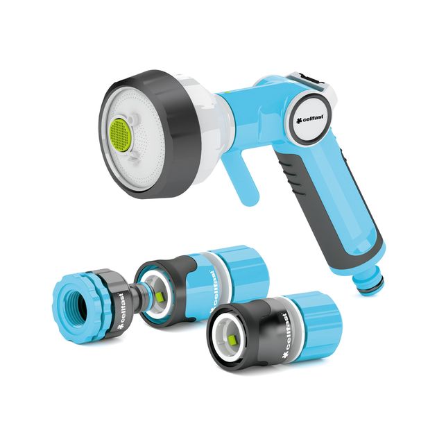 Комплект ERGO с 4-функциональным оросителем CELLFAST 1/2''-5/8'', фото  | SNABZHENIE.com.ua