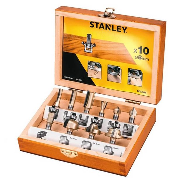 Набор фрез по дереву TCT 8 мм STANLEY STA80020, фото  | SNABZHENIE.com.ua
