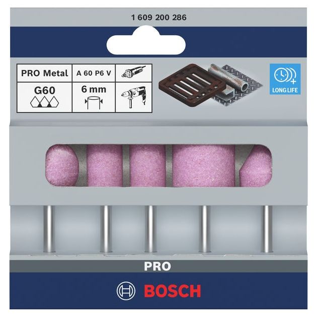 Набор шарошек BOSCH 5 шт, хвостовик 6 мм, зерно 60 (1609200286), фото  | SNABZHENIE.com.ua