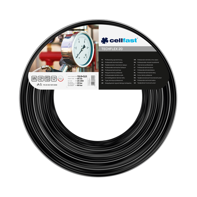 Технический шланг TECHFLEX20 13x3,0 мм 50 м CELLFAST (20-269), фото  | SNABZHENIE.com.ua
