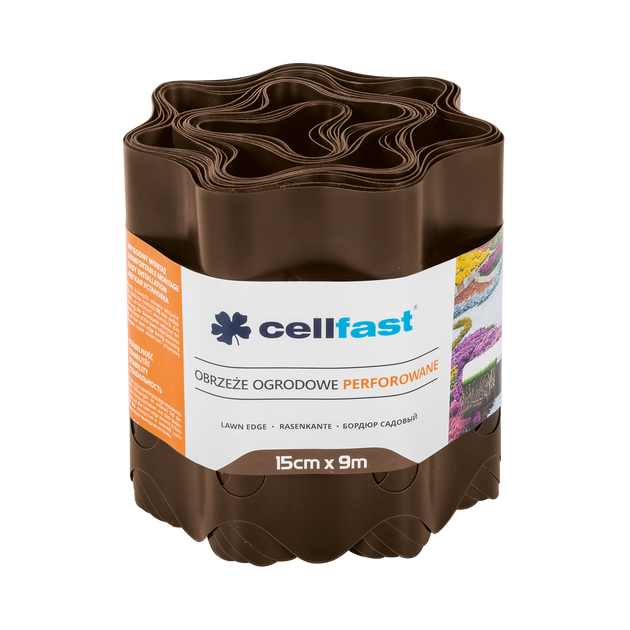 Перфорированный бордюр для газона коричневый 15 см x 9 м CELLFAST, фото  | SNABZHENIE.com.ua