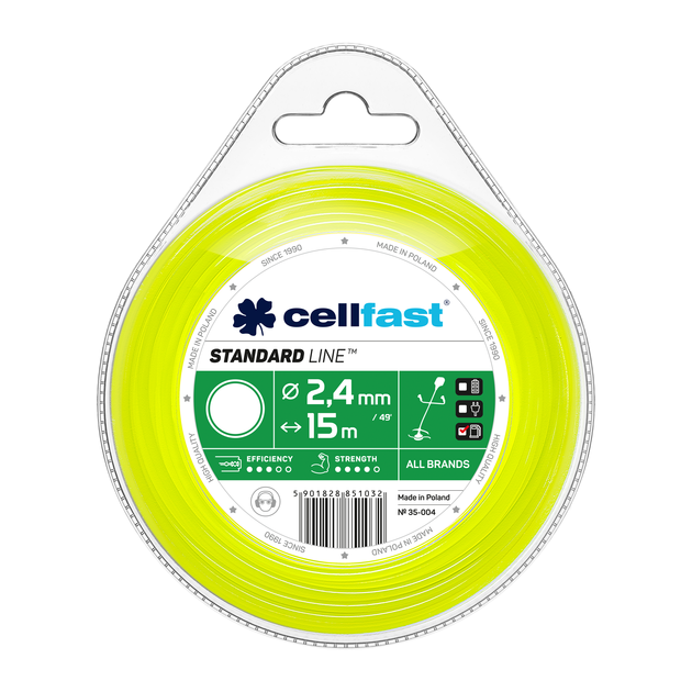 Леска для триммера CELLFAST 2,4 мм, 15 м (35-004), фото  | SNABZHENIE.com.ua