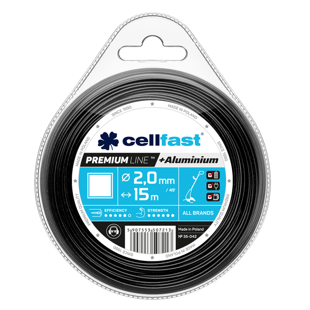 Леска для триммера PREMIUM квадрат 2,0 мм x 15 м CELLFAST, фото  | SNABZHENIE.com.ua