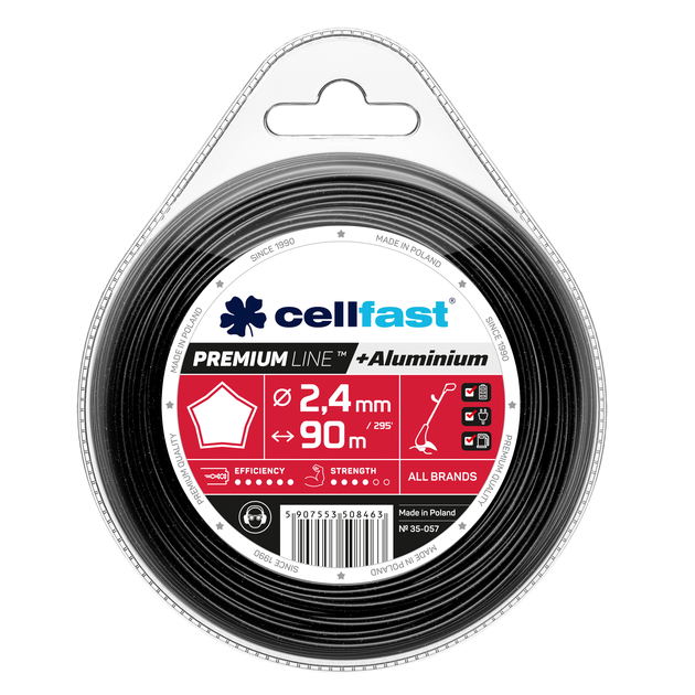 Леска для триммера 2,4 мм x 90 м PREMIUM CELLFAST (35-057), фото  | SNABZHENIE.com.ua