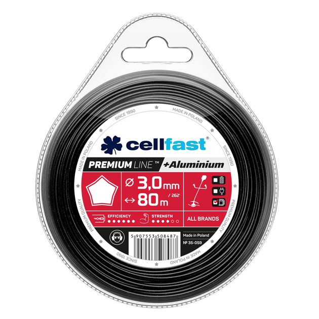Леска для триммера CELLFAST 3,0 мм x 80 м PREMIUM (35-059), фото  | SNABZHENIE.com.ua