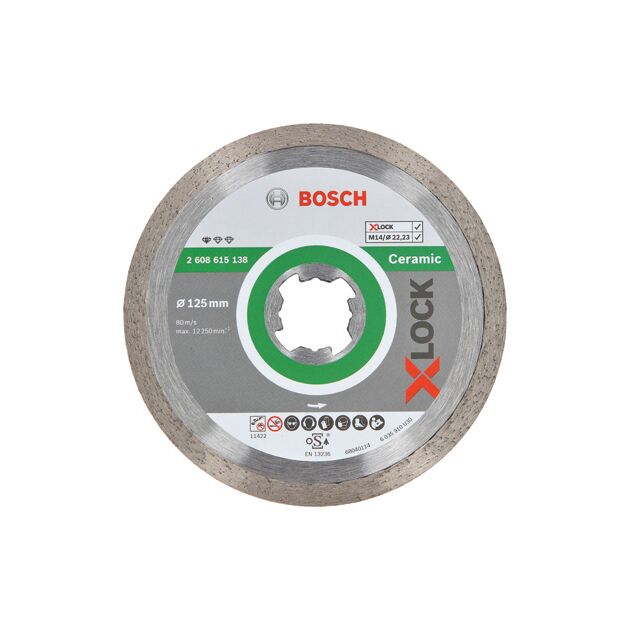 Диск алмазний по кераміці 125 x 22,23 x 1,6 x 7 мм X-LOCK Standard for Ceramic BOSCH (2608615138), фото  | SNABZHENIE.com.ua