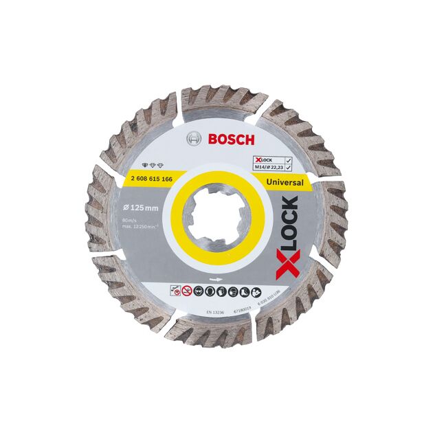 Диск алмазний універсальний 125 x 22,23 x 1,6 x 10 мм X-LOCK Standard for Universal BOSCH (2608615166), фото  | SNABZHENIE.com.ua