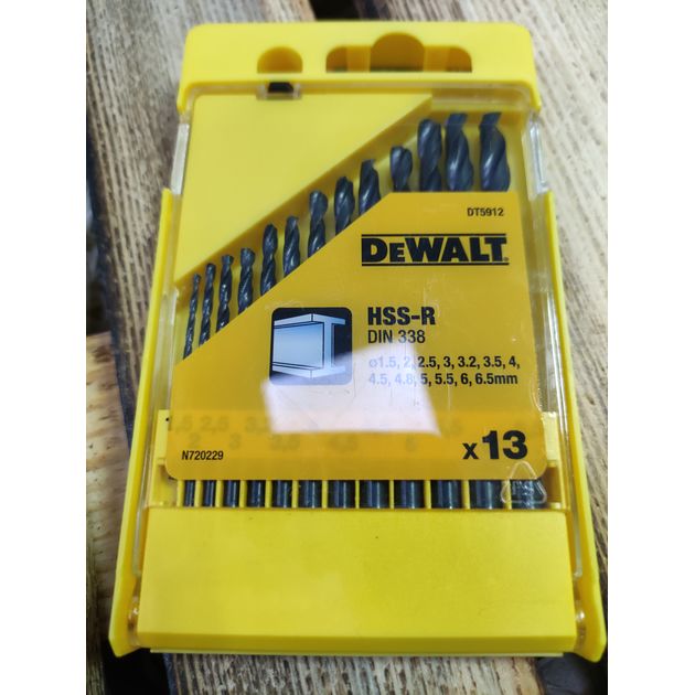 Набір свердл по металу 13 шт. 1,5 - 6,5 мм в пластиковій касеті HSS-R DeWALT (DT5912), фото , зображення 6 | SNABZHENIE.com.ua