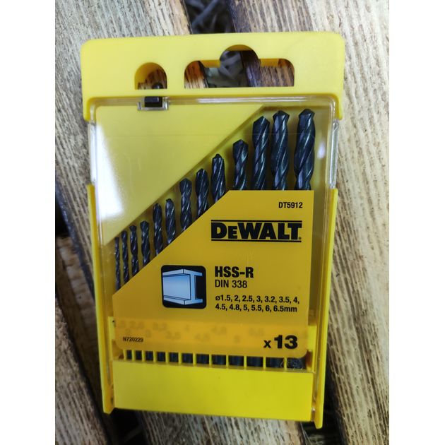 Набір свердл по металу 13 шт. 1,5 - 6,5 мм в пластиковій касеті HSS-R DeWALT (DT5912), фото , зображення 5 | SNABZHENIE.com.ua