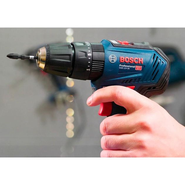 Дрель-шуруповерт ударна Li-Ion 12 В GSB 12V-30 BOSCH (06019G9102), фото , зображення 3 | SNABZHENIE.com.ua
