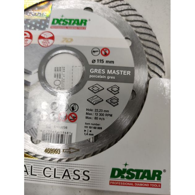 Диск алмазний DISTAR 115 x 1,4/1,0 x 10 x 22,23 Gres Master (11115160009), фото , зображення 8 | SNABZHENIE.com.ua Диск алмазний DISTAR 115 x 1,4/1,0 x 10 x 22,23 Gres Master (11115160009), фото , зображення 8 | SNABZHENIE.com.ua