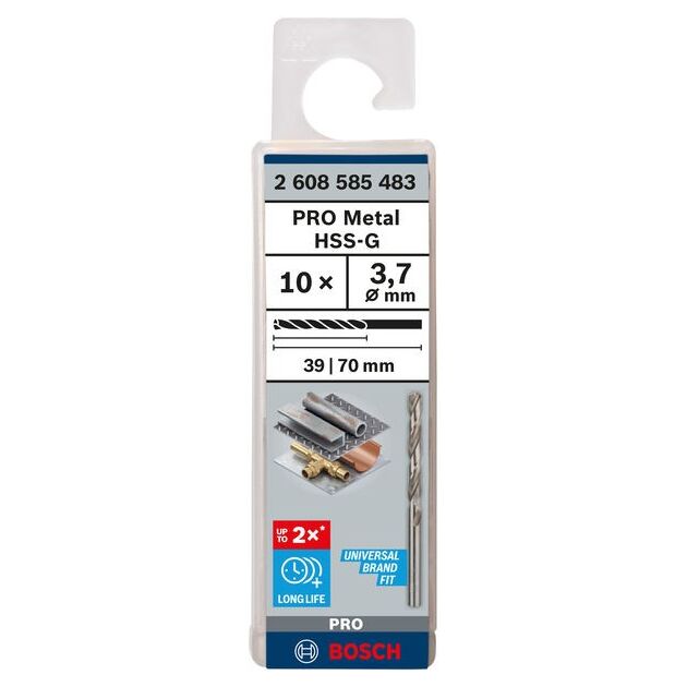 Сверла по металлу 10 шт. HSS-G 3.7 мм BOSCH (2608585483), фото  | SNABZHENIE.com.ua