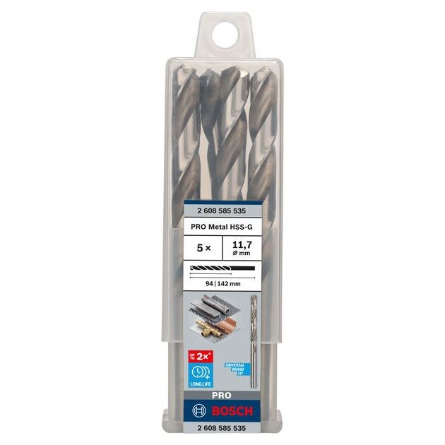 Сверла по металлу 5 шт. HSS-G 11.7 мм BOSCH (2608585535), фото  | SNABZHENIE.com.ua