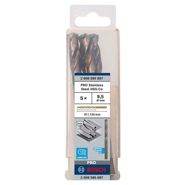 Сверла по металлу 5 шт. HSS-CO 9.5 мм BOSCH (2608585897), фото  | SNABZHENIE.com.ua