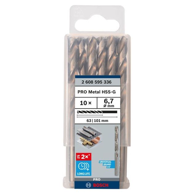 Сверла по металлу HSS-G 6.7 мм 10 шт. BOSCH (2608595336), фото  | SNABZHENIE.com.ua