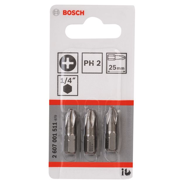 Бита PH2 x 25 мм, Extra Hard, 3 шт. BOSCH (2607001511), фото , изображение 2 | SNABZHENIE.com.ua Бита PH2 x 25 мм, Extra Hard, 3 шт. BOSCH (2607001511), фото , изображение 2 | SNABZHENIE.com.ua